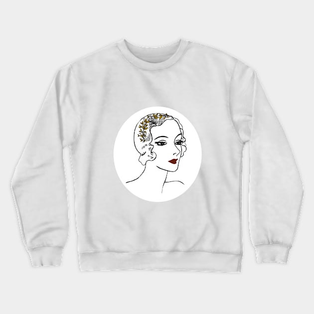 Vintage artdeco lady Crewneck Sweatshirt by CasValli